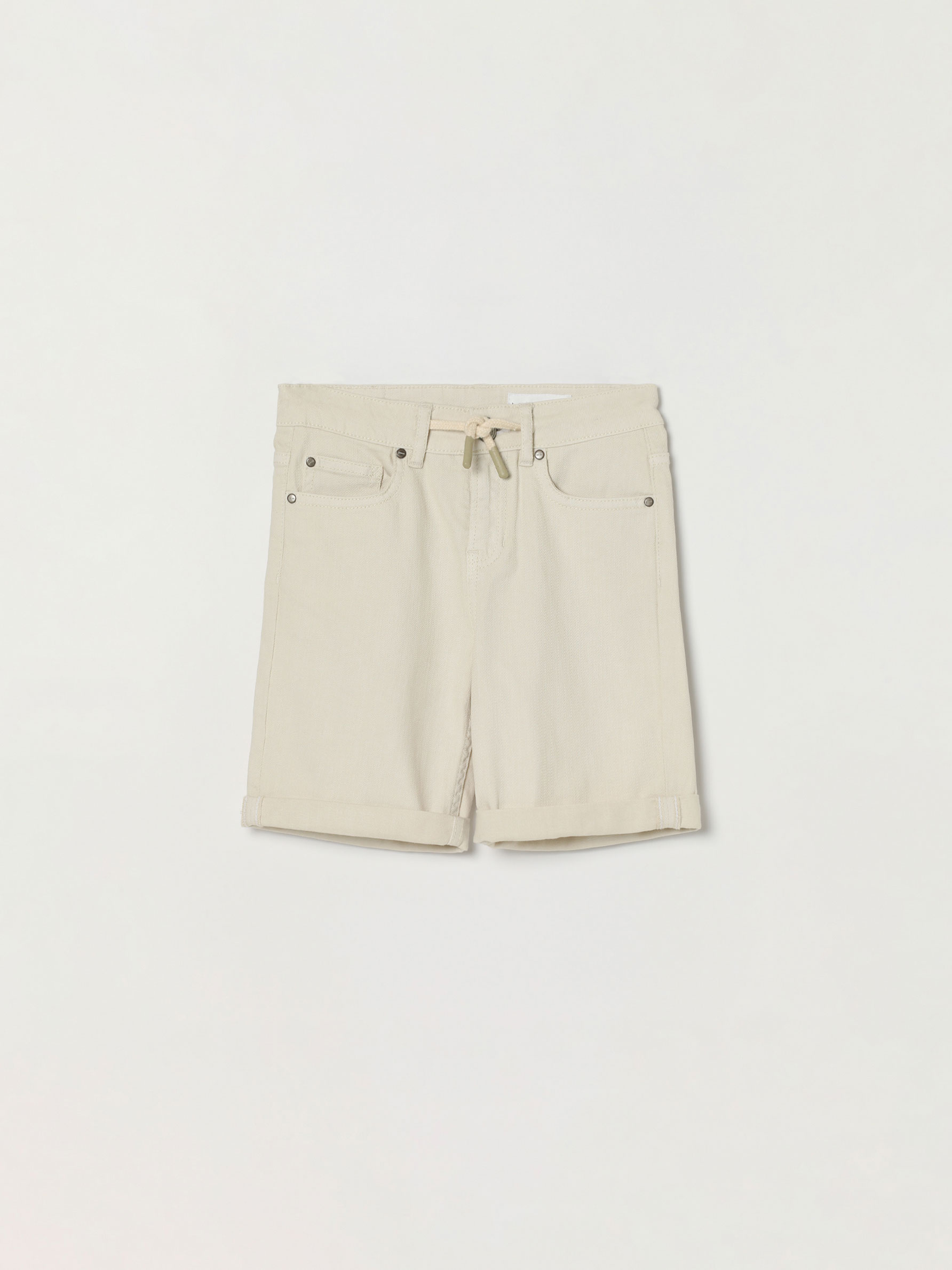 Stretch coloured denim Bermuda shorts 