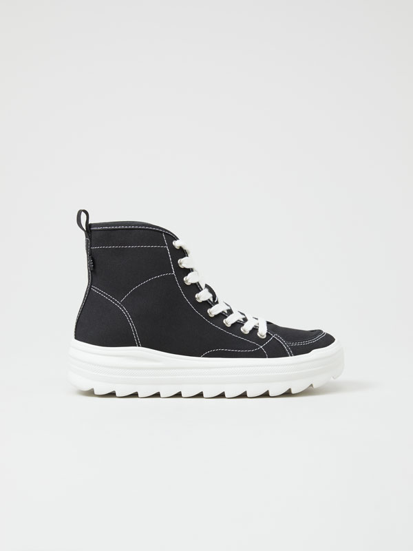 Fabric high-top trainers