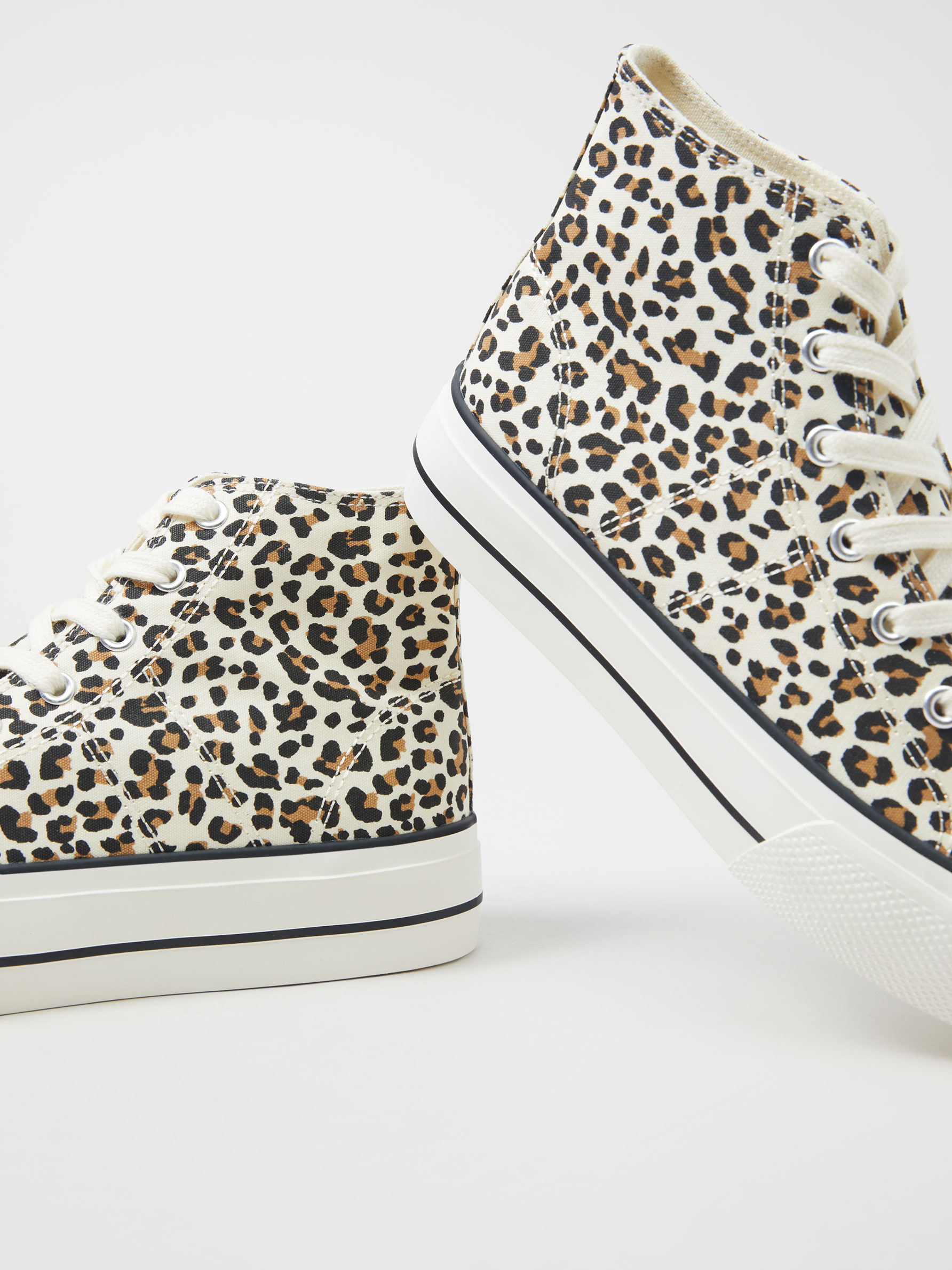leopard high top trainers