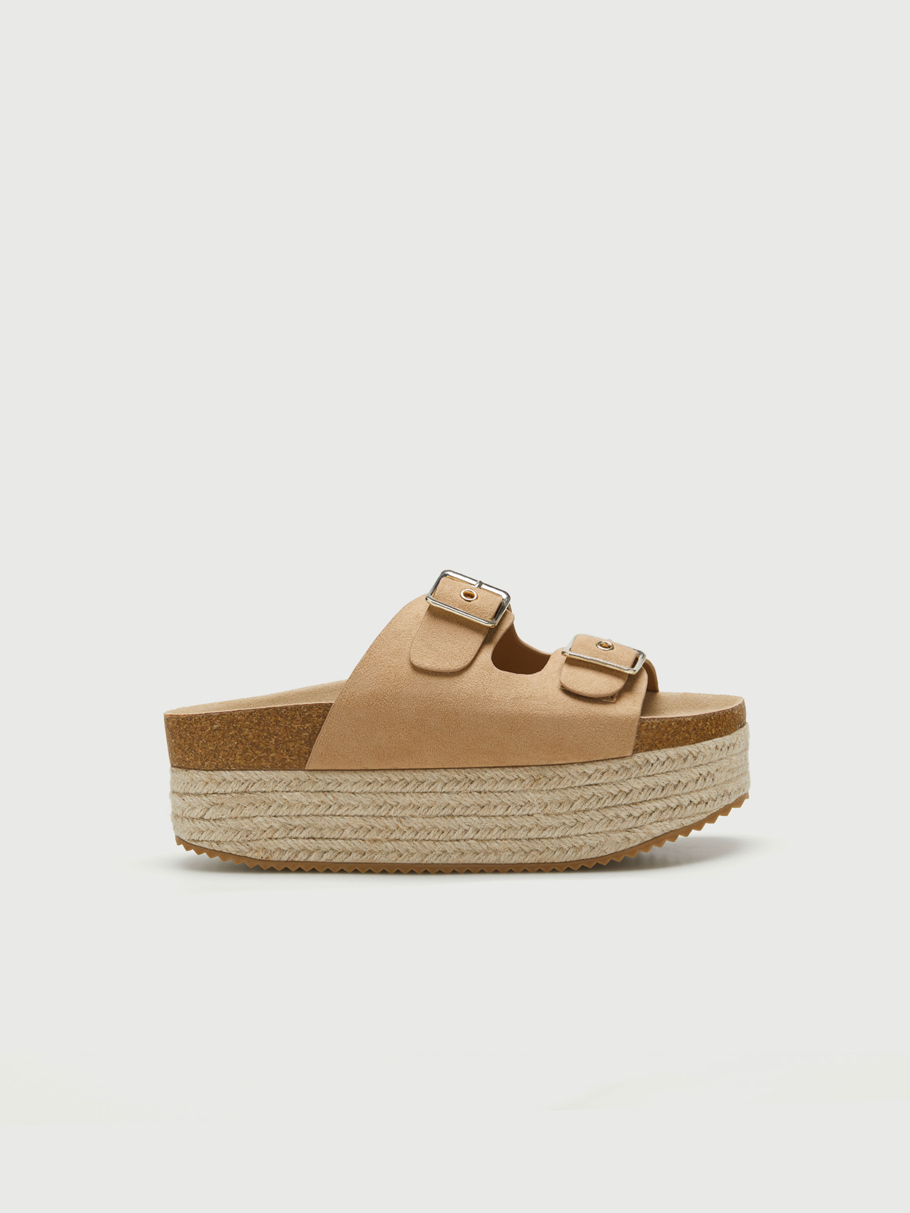 Zapato tipo cuña bloque yute hebillas - - | Lefties España (Canarias)