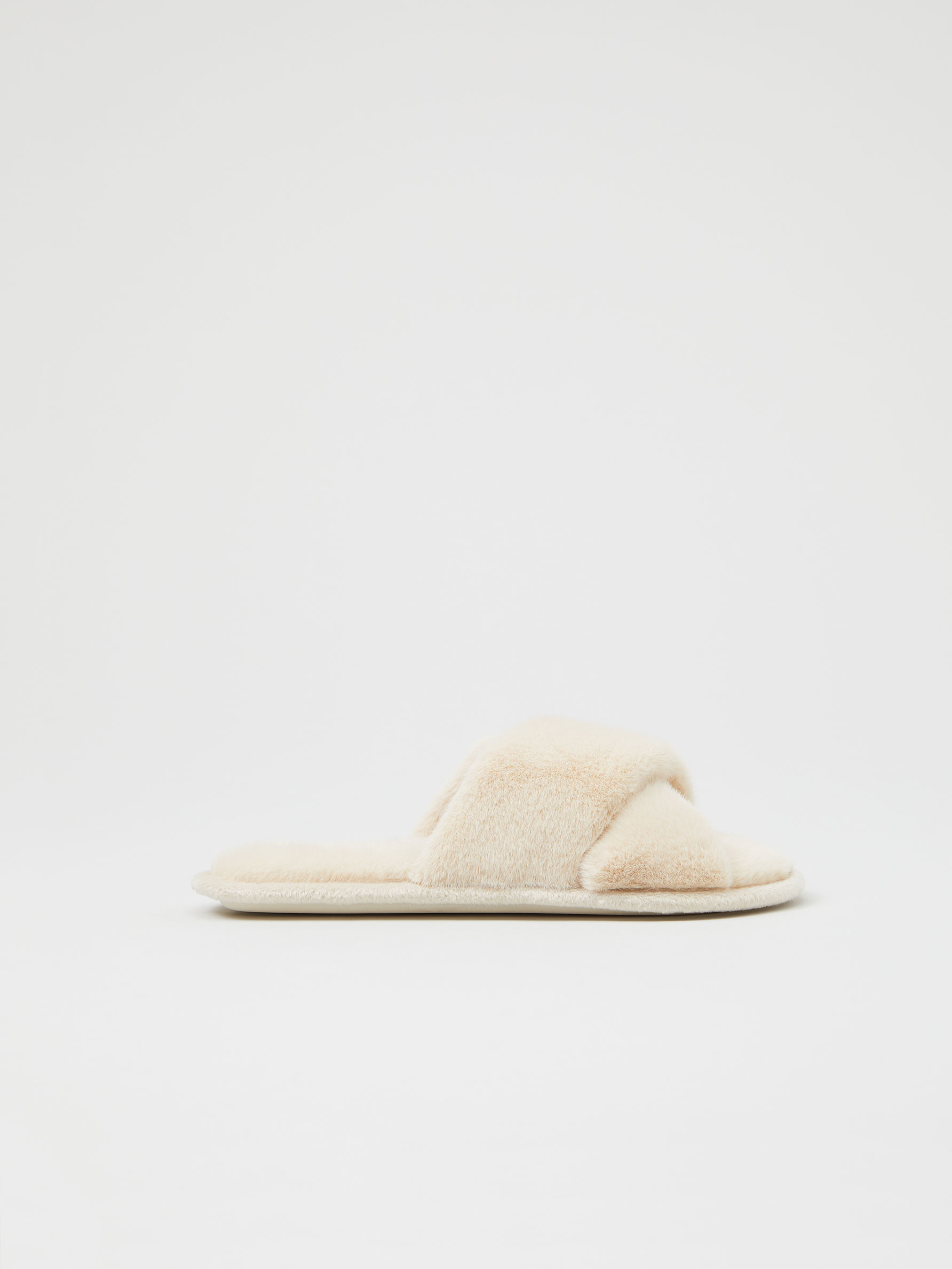 House slippers with crossover straps 