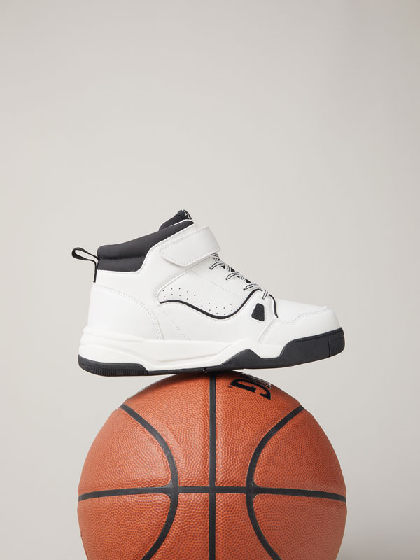 Black and white basketball shoes