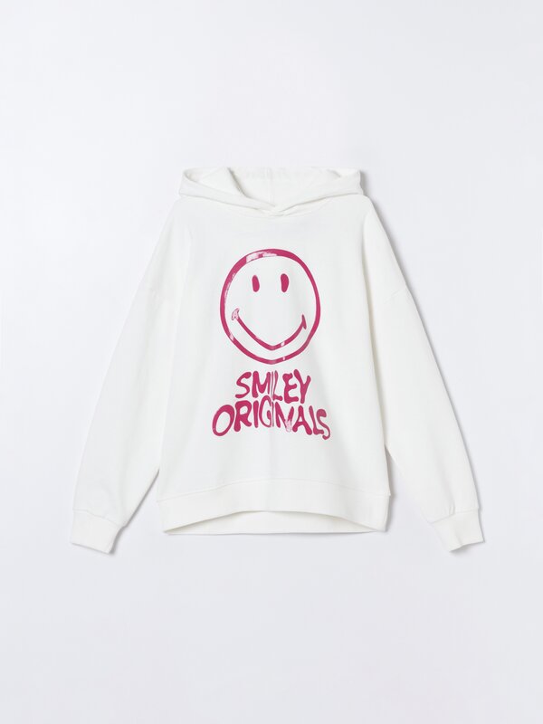 Smiley® baskılı kapüşonlu sweatshirt