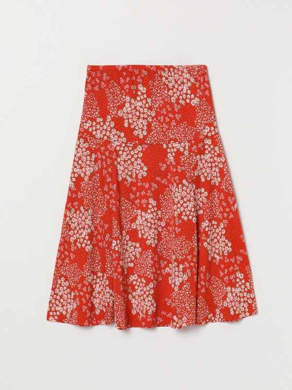 Printed midi skirt