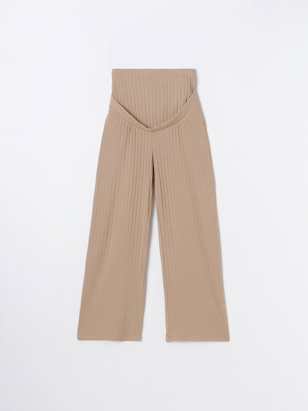 Ribbed knit maternity trousers