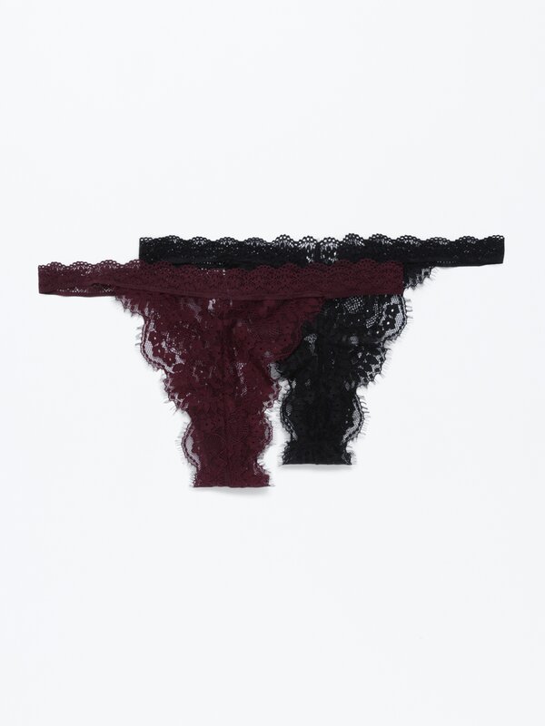 Pack of 2 lace thongs