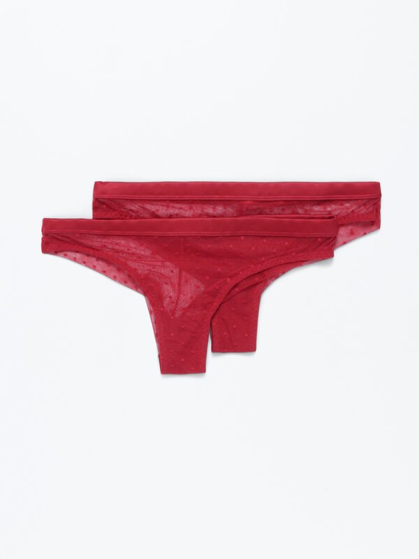 Pack of 2 tulle thongs