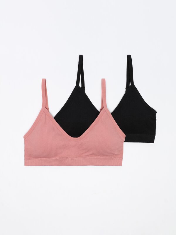 Pack of 2 seamless ribbed bras Invisible Underwear UNDERWEAR