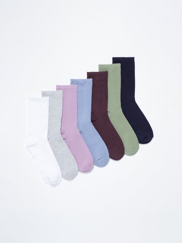 Pack of 7 pairs of basic long socks