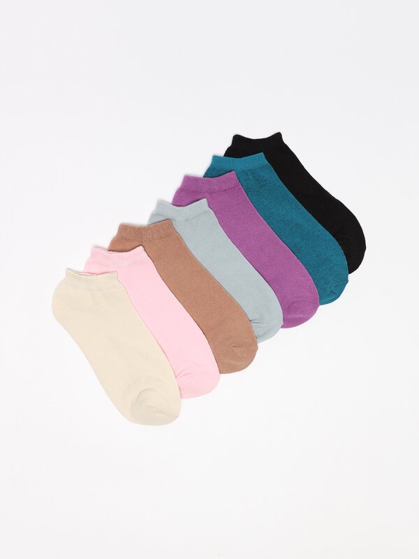Pack of 7 pairs of basic ankle socks