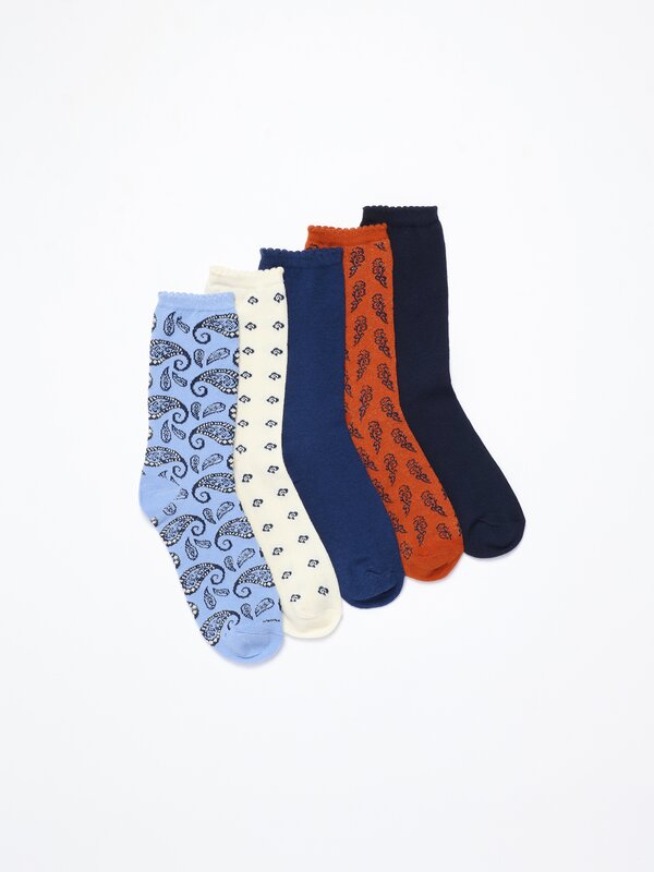 Pack of 5 pairs of combined long socks
