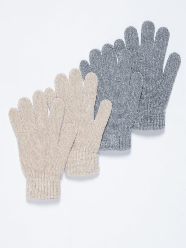 Pack de 2 pares de guantes de chenilla