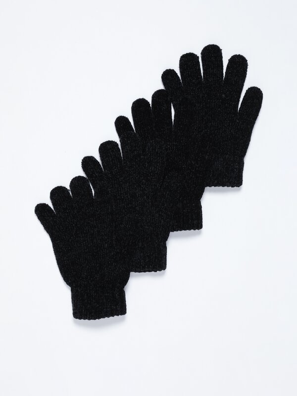 Pack de 2 pares de guantes de chenilla
