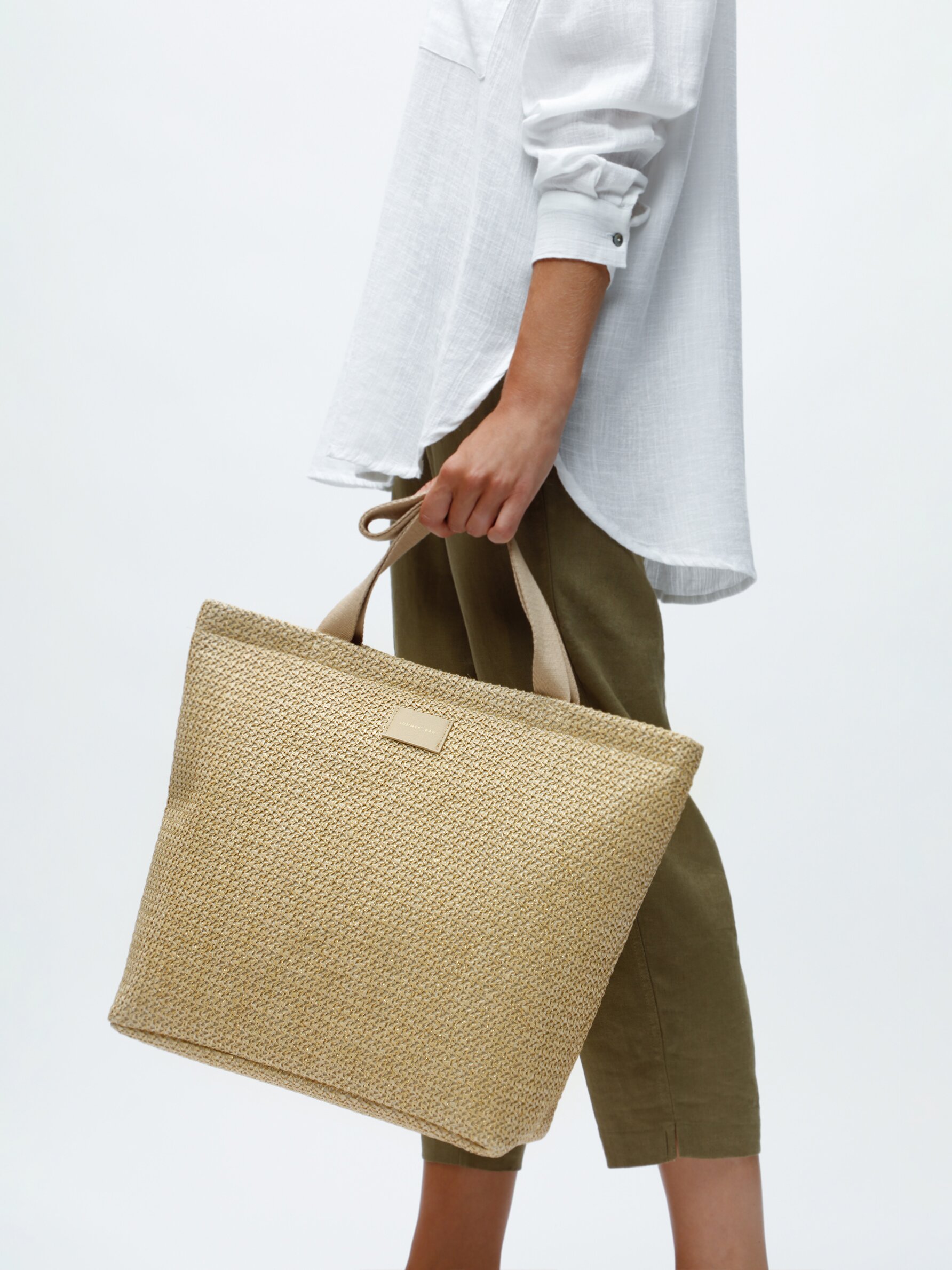 Raffia tote bag