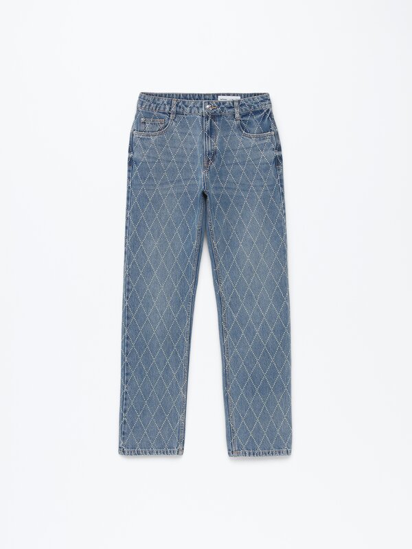Straight jeans with shiny details