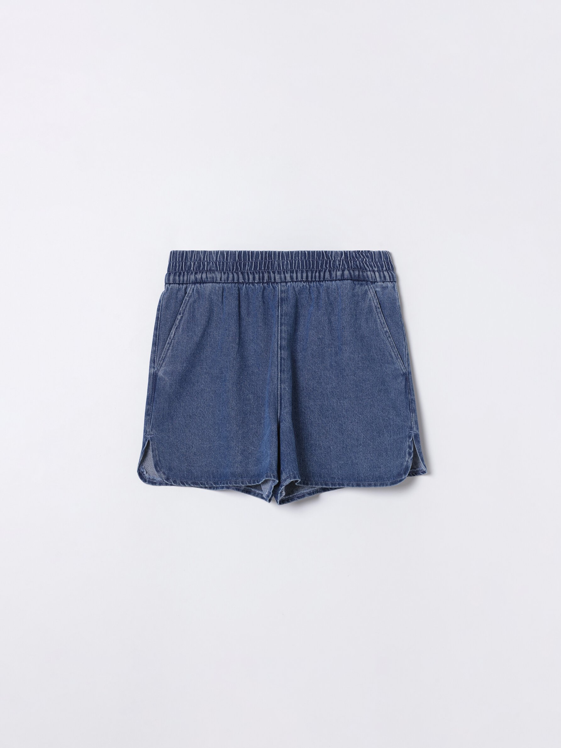 Denim shorts with hot sale elastic waistband