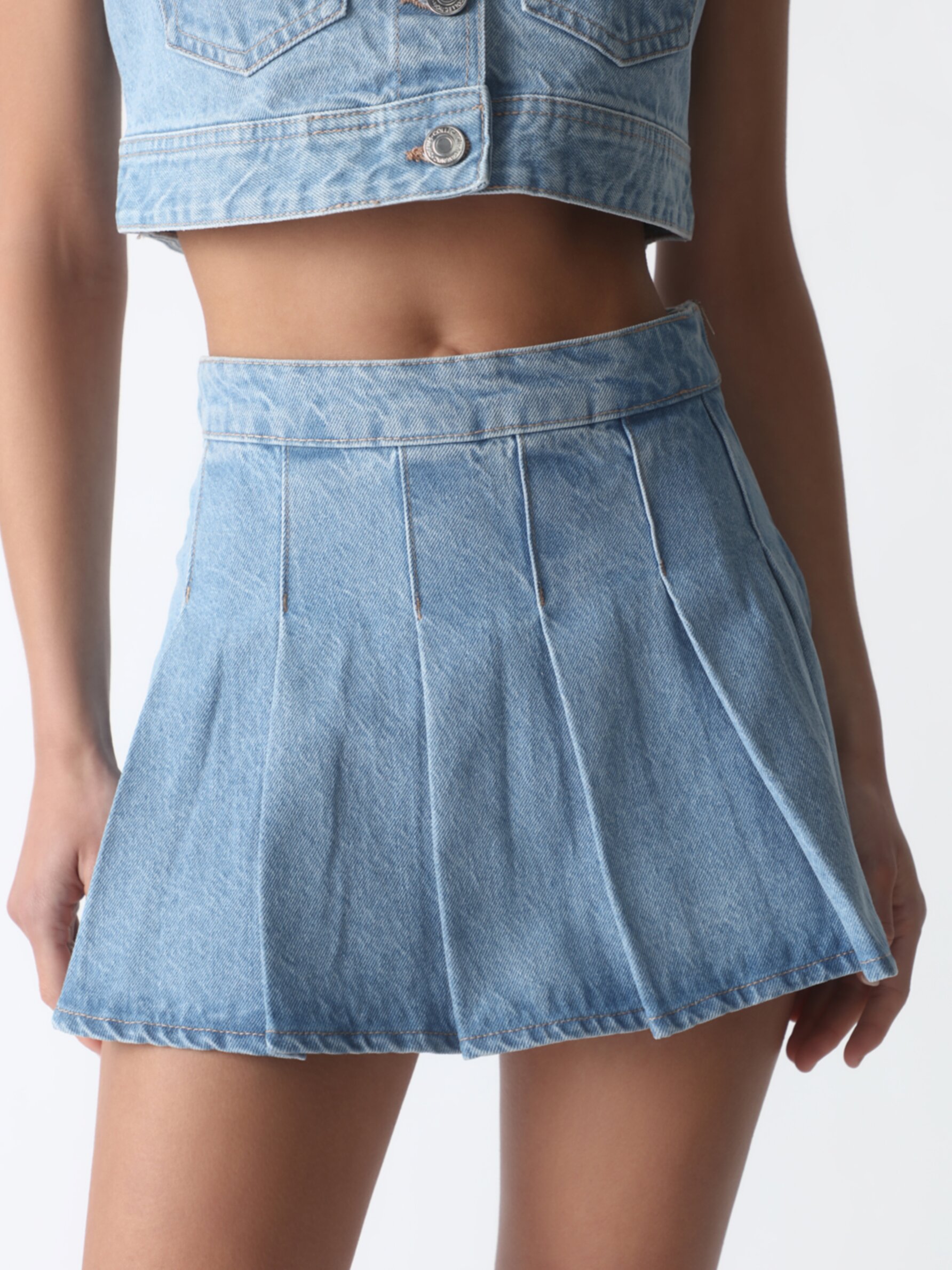 Blue jean skirt box sale