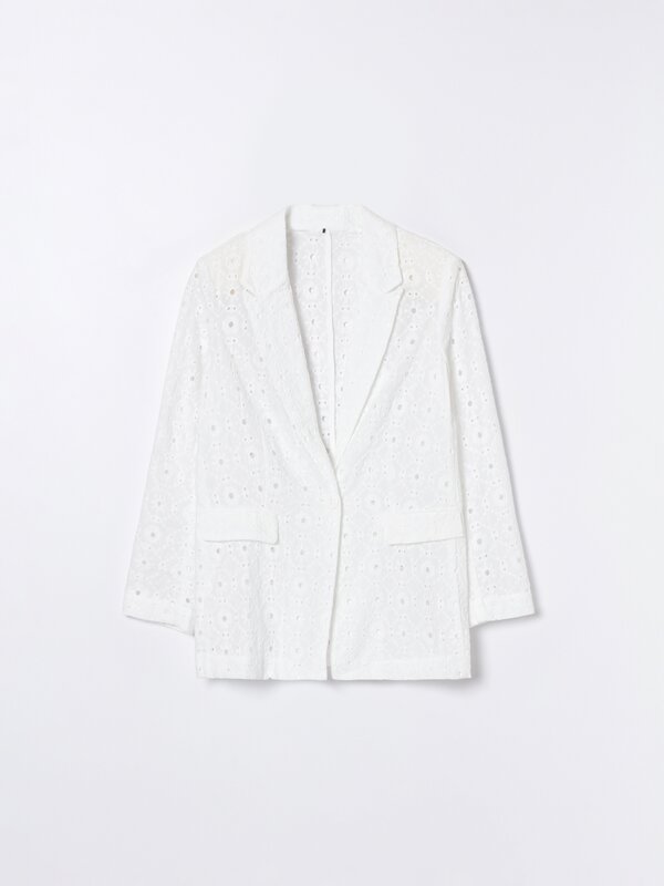 Blazer with Swiss embroidery