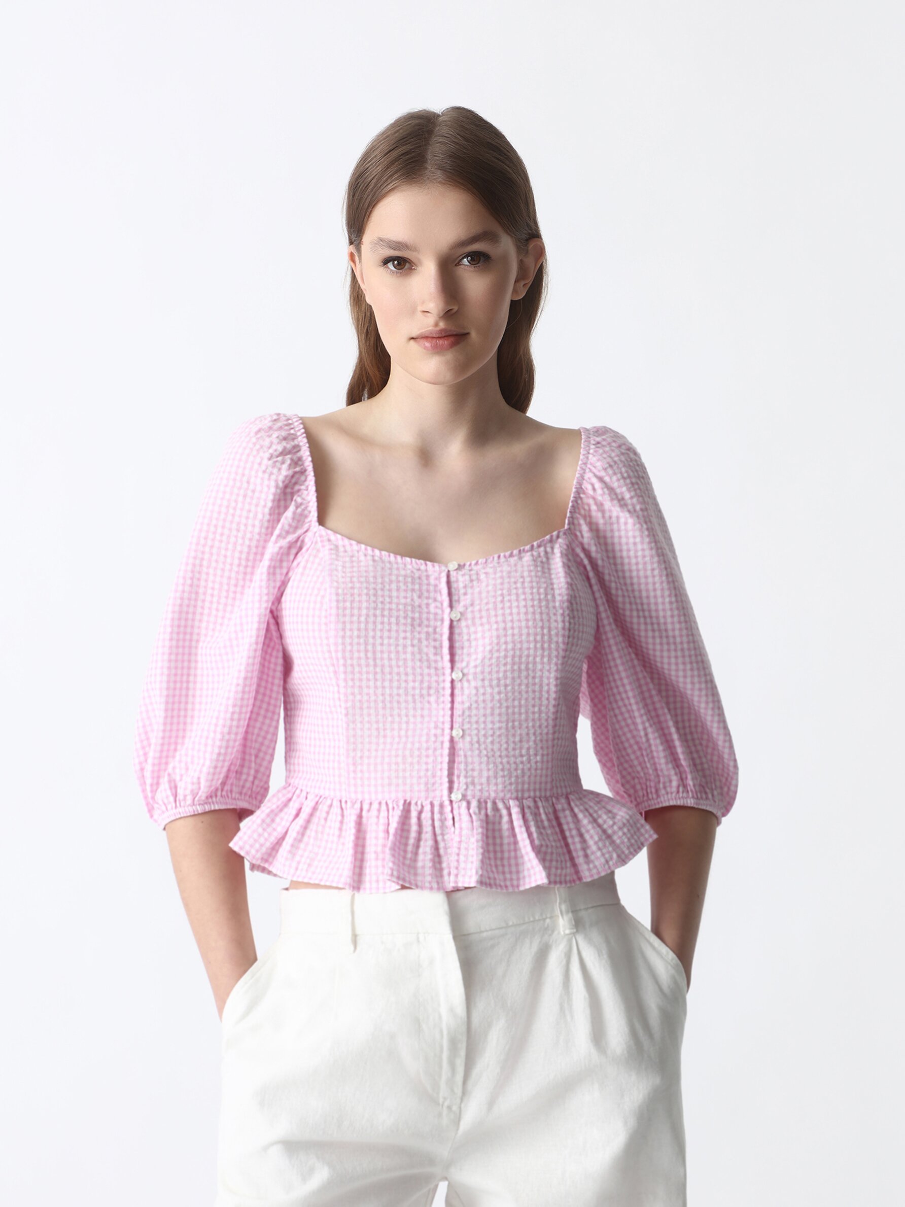 Blusa de cuadro vichy