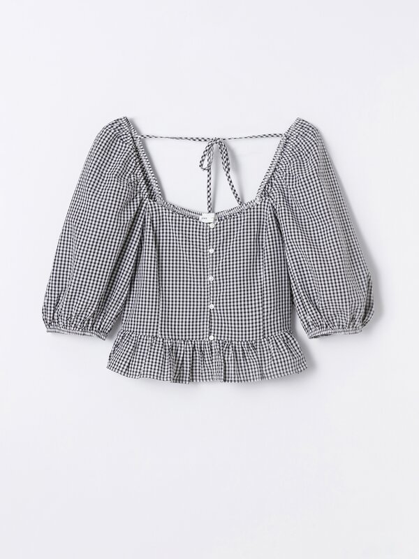 Gingham blouse Lefties Morocco