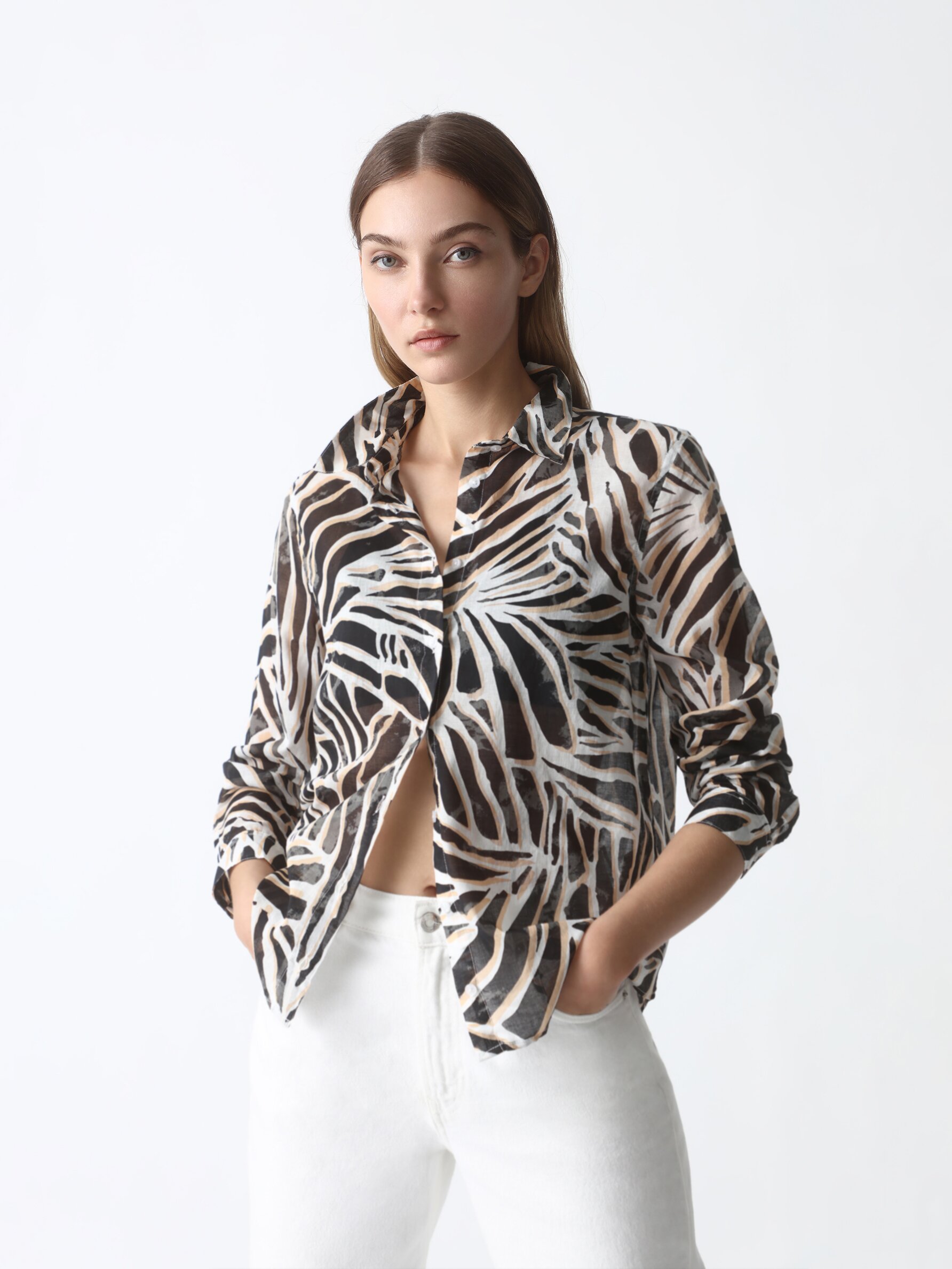 Camisa de cebra online mujer