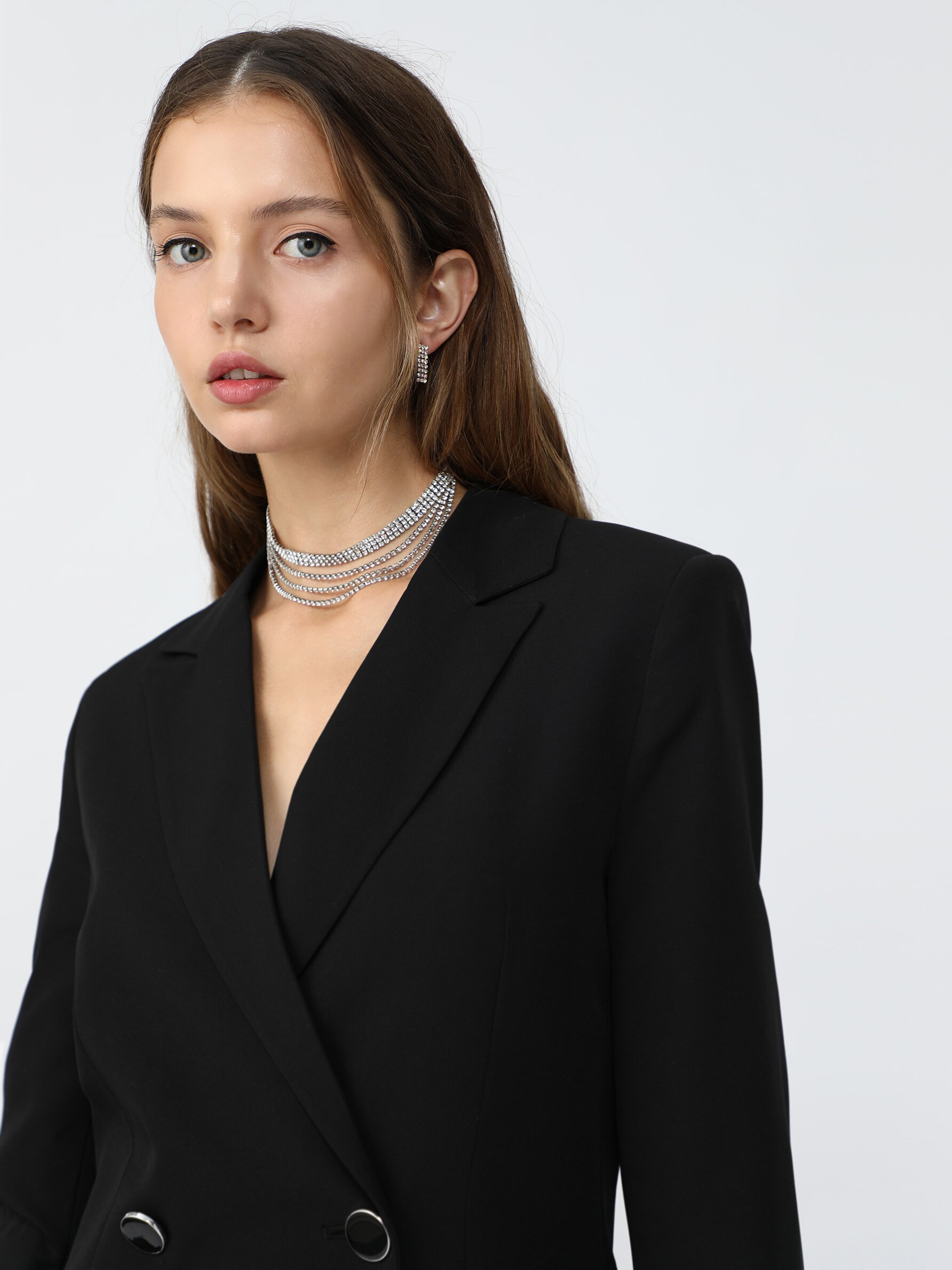 Vestido blazer negro online stradivarius