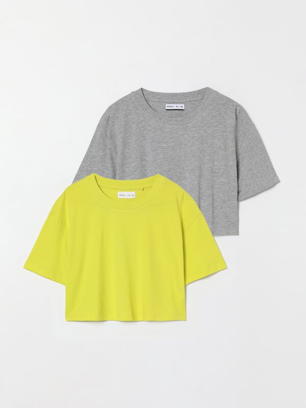 2-pack of basic cropped T-shirts