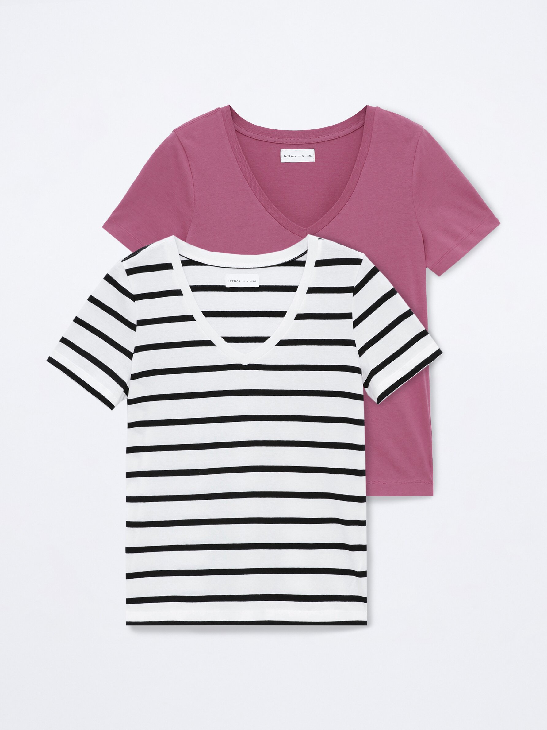 Camisetas basicas cuello online pico mujer