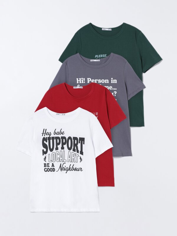 Pack de 4 t-shirts estampadas
