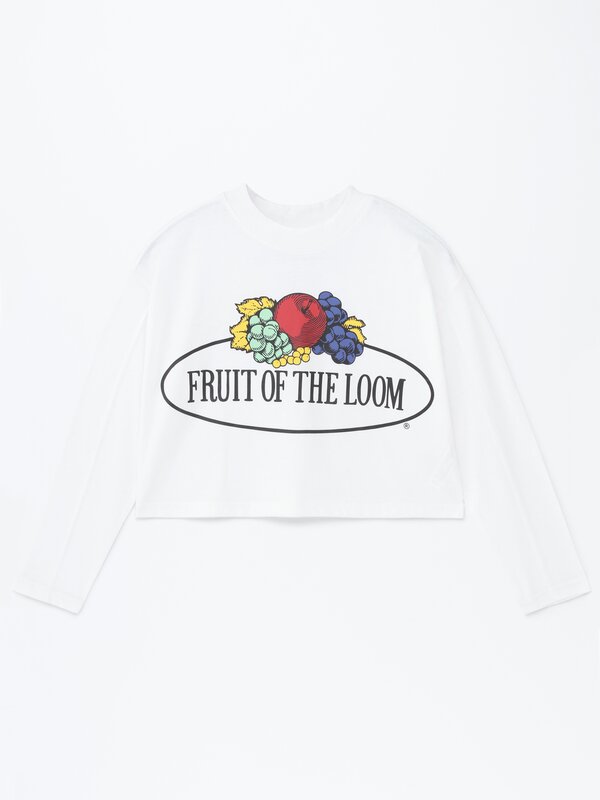 T-shirt cropped de manga comprida Fruit of the Loom ®