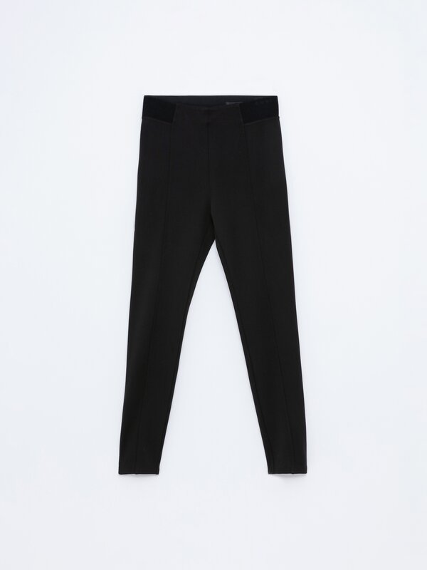 Stretch leggings with elasticated back detail