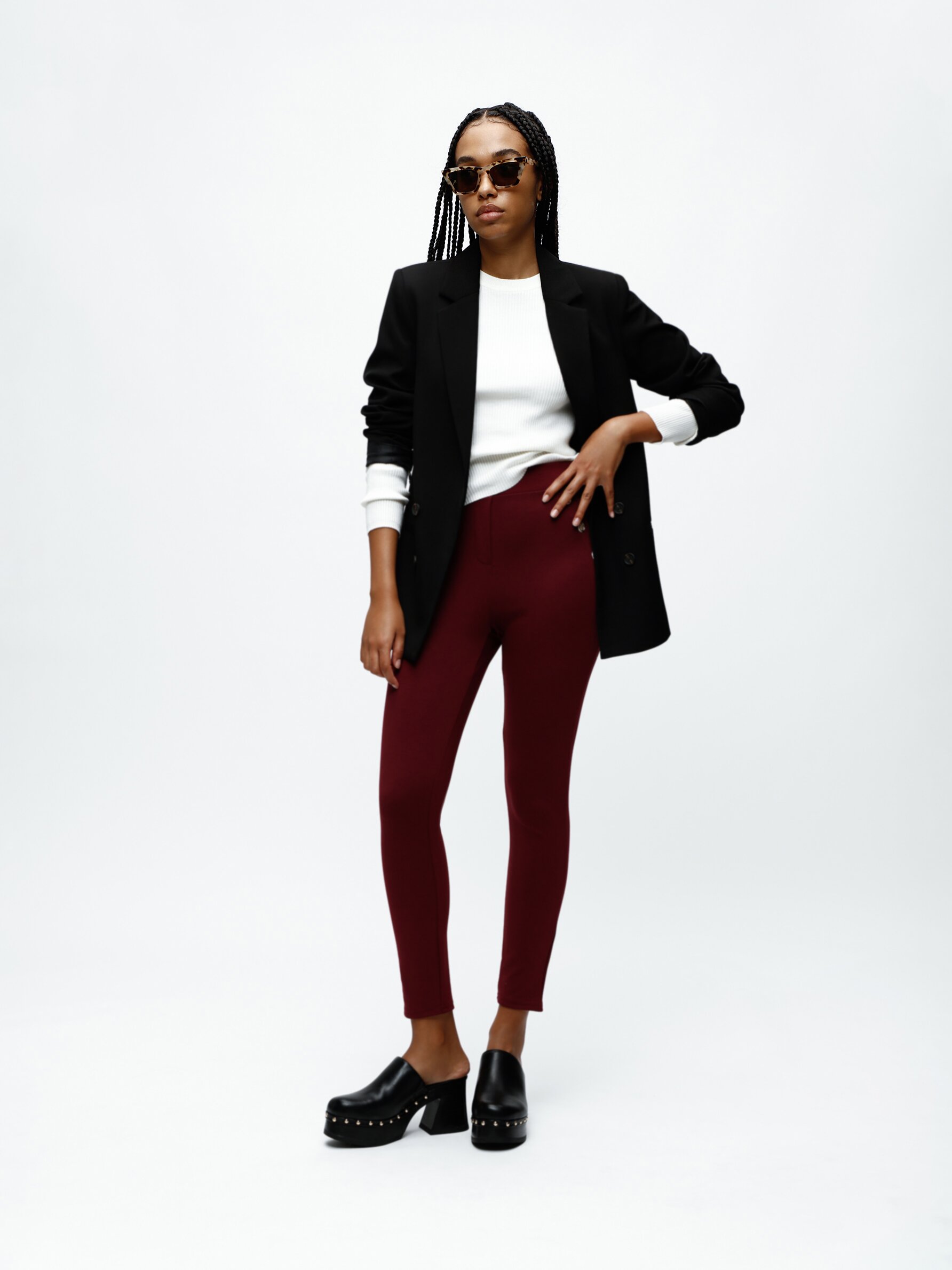 Leggings with button details - Smart Trousers - Trousers - CLOTHING - Woman  