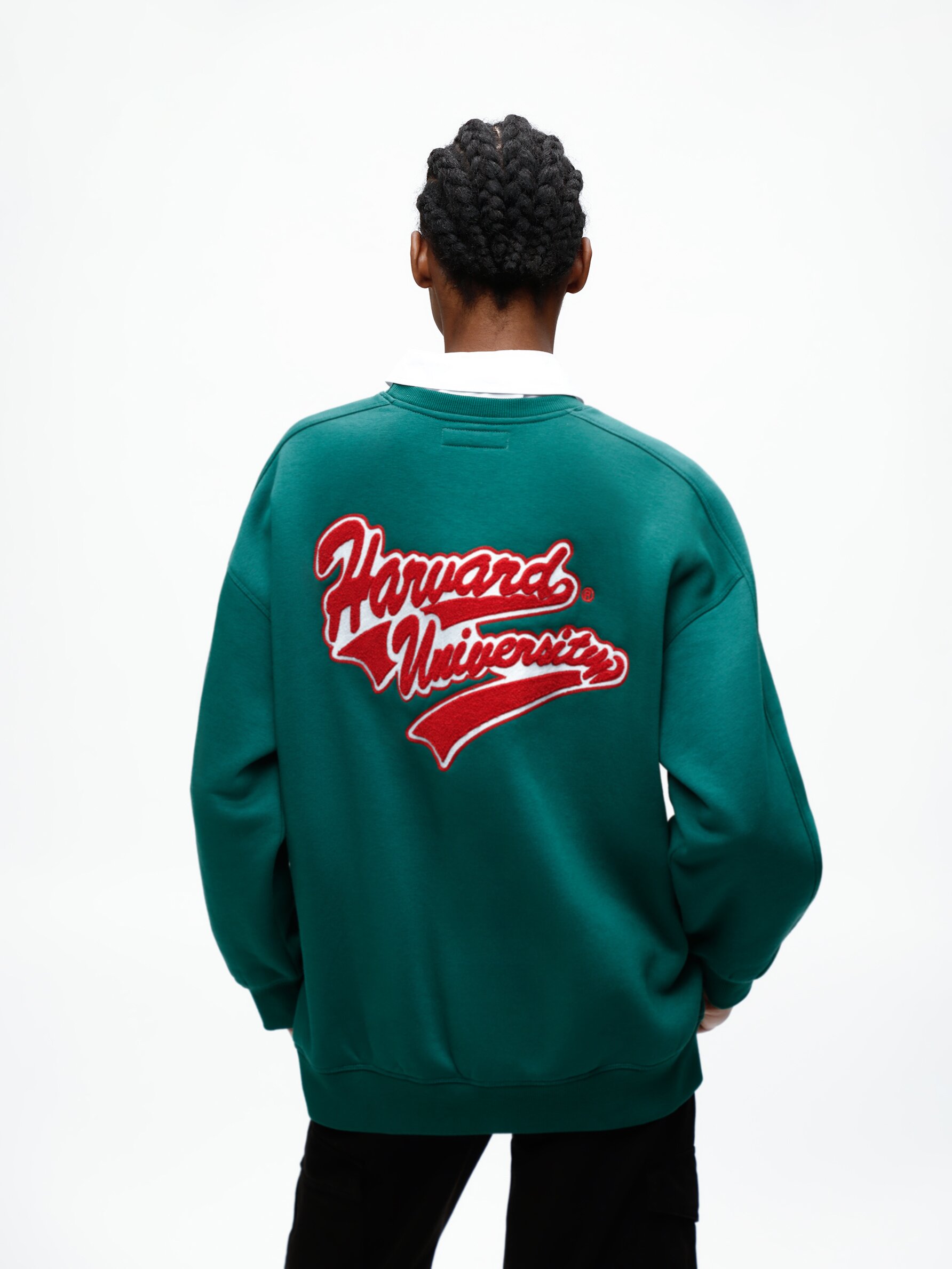 Green harvard online sweatshirt