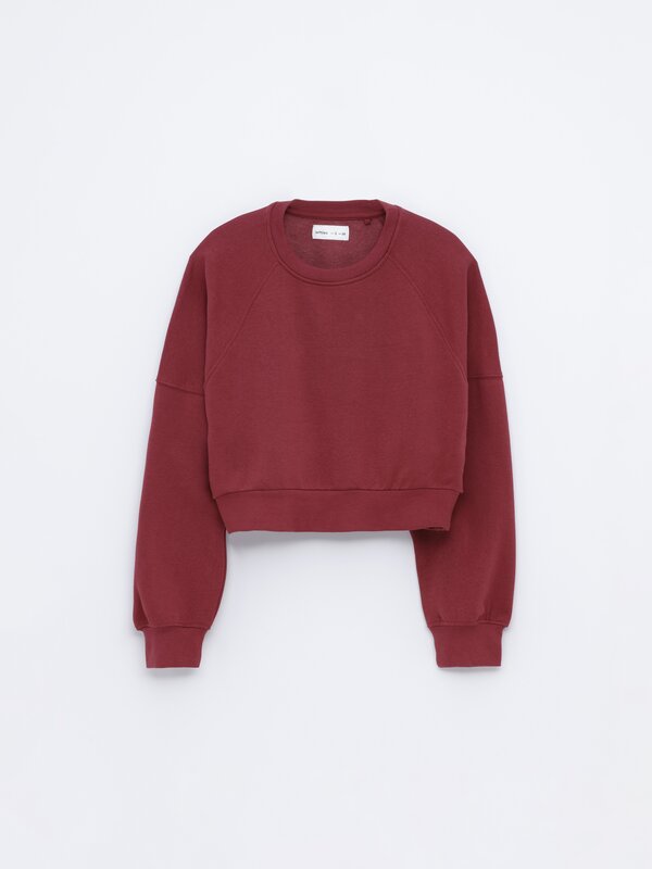 H&m red store cropped hoodie