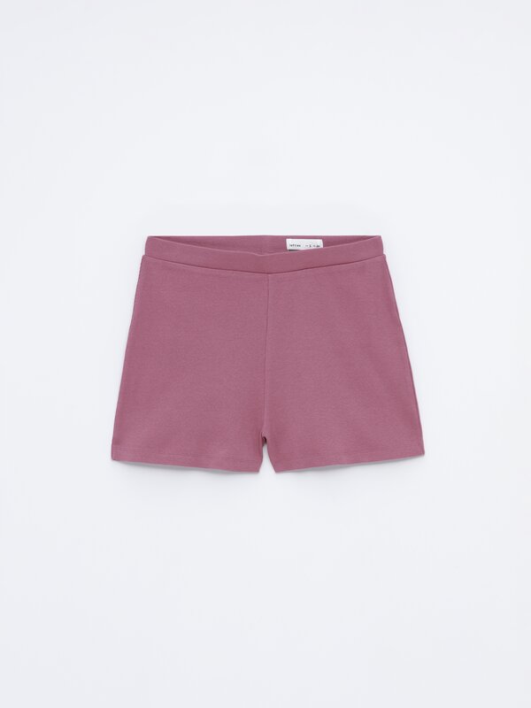 Ribbed knit pyjama shorts