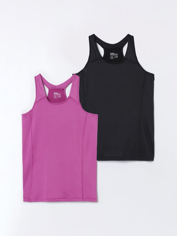 Pack of 2 sporty vest tops