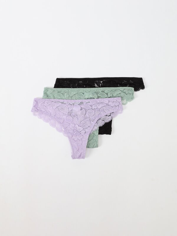 Pack de 3 tangas de encaje