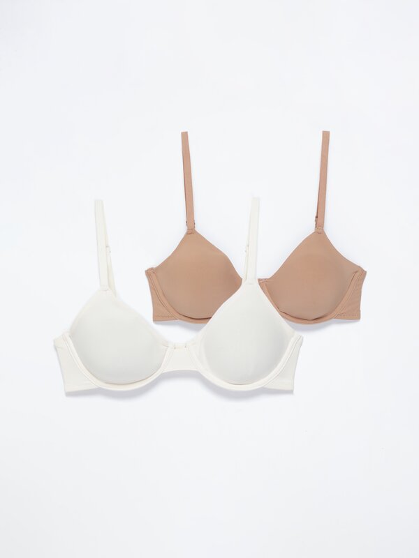Pack of 2 non-padded bras