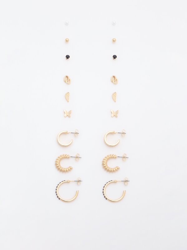 Pack de 9 pendientes combinados