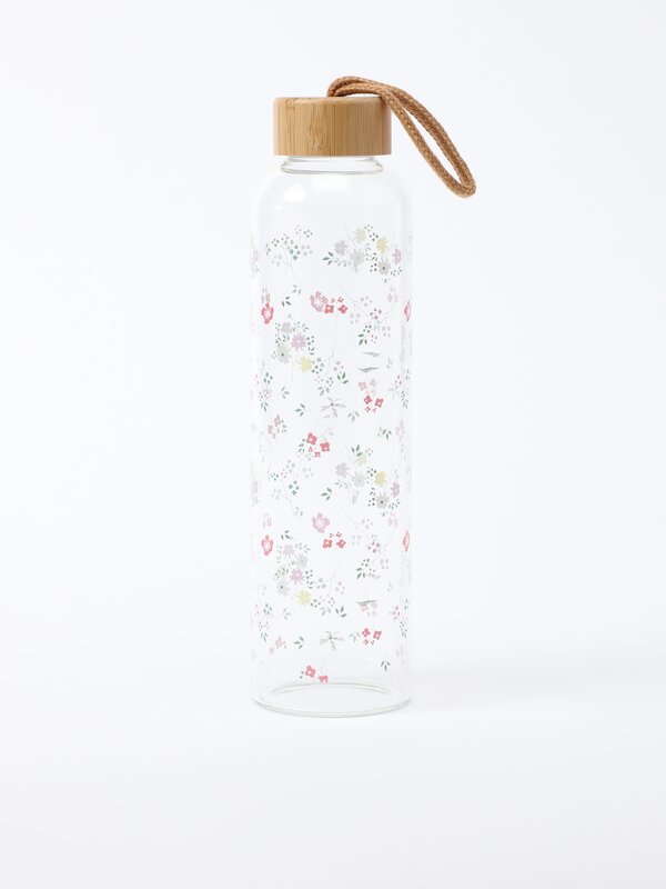 Botella de 750ml con estampado de flores