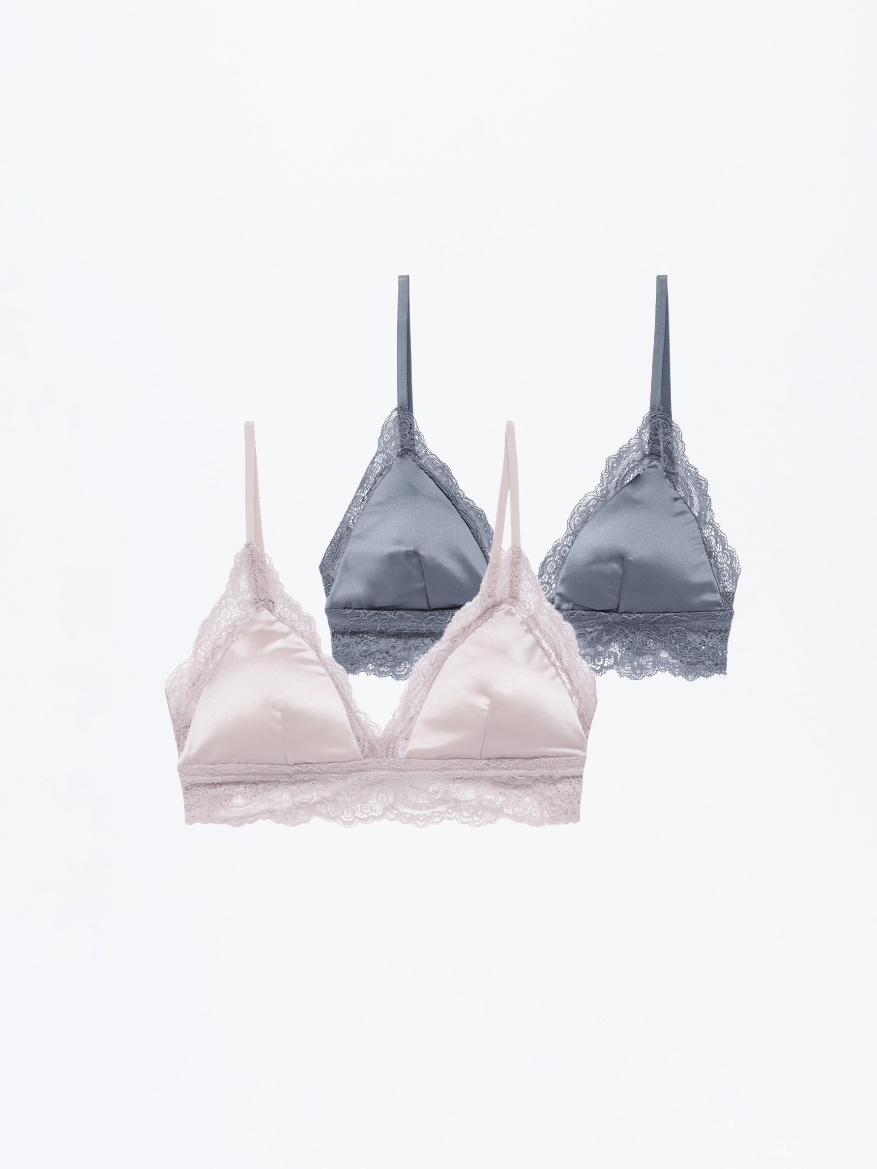 Pack of 2 satin bras - Bras - Underwear - UNDERWEAR, PYJAMAS - Woman 
