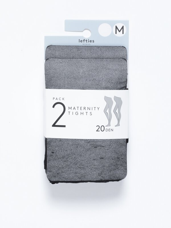 Pack of 2 pairs of maternity 20 denier tights.