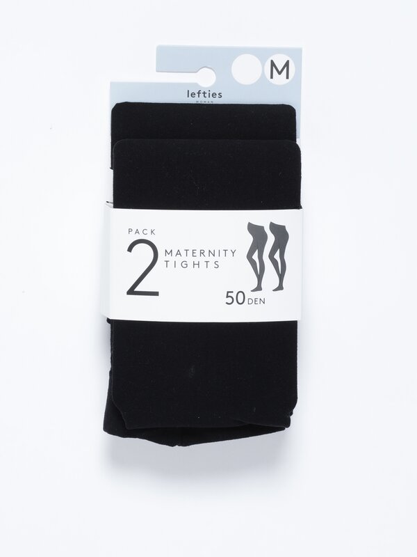 Pack of 2 pairs of maternity 50 denier tights.