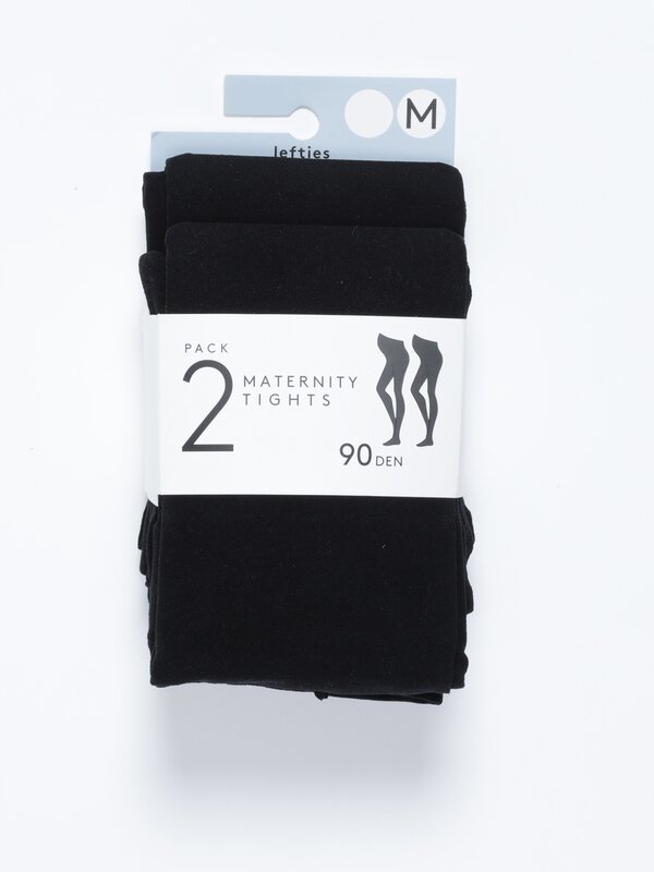 Pack of 2 pairs of maternity 90 denier tights.
