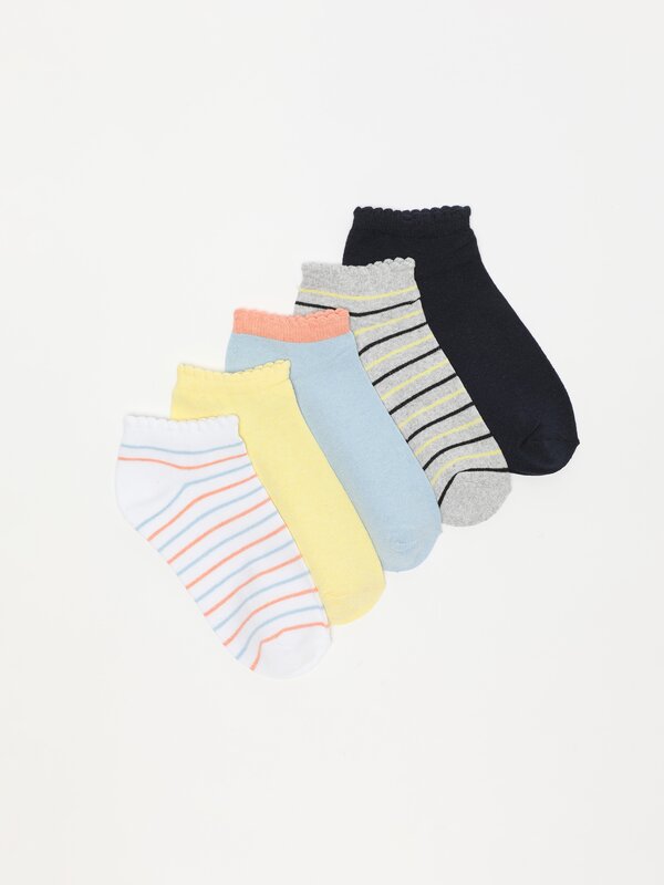 Pack of 5 pairs of assorted ankle socks