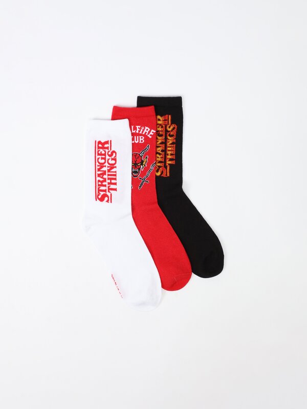 Pack of 3 pairs of long Stranger Things™/©Netflix socks