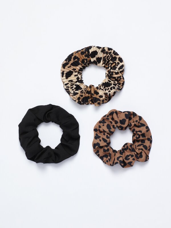 Pack of 3 contrast elastic hair ties