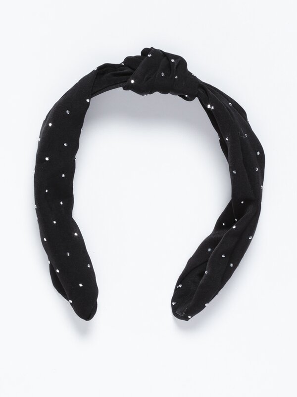 Headband with shiny polka dots