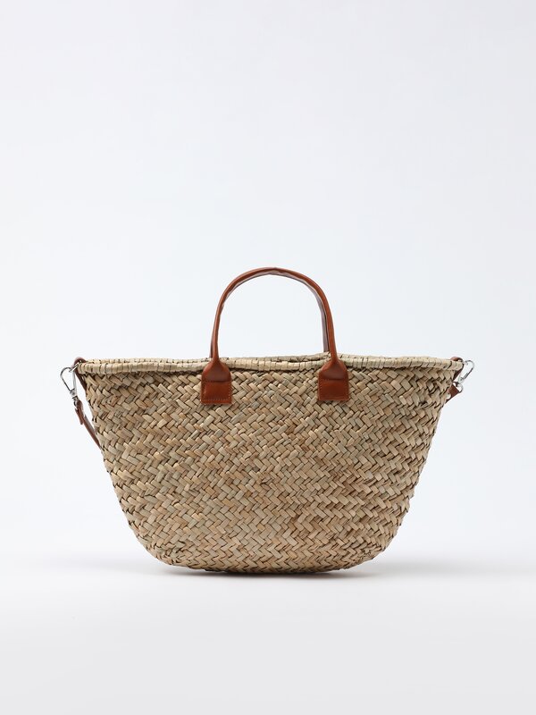 Tote bag with faux leather details