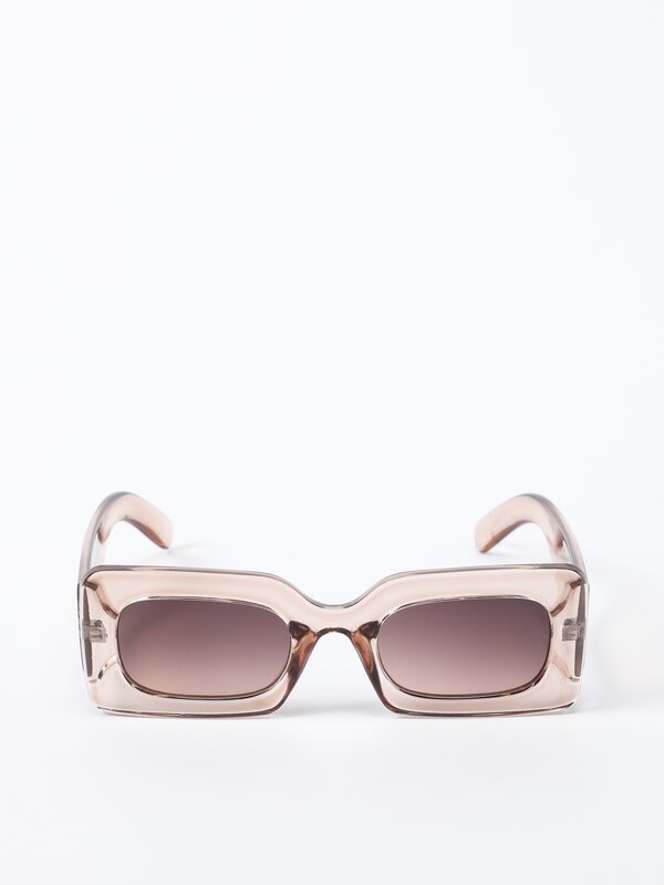 Rectangular transparent sunglasses
